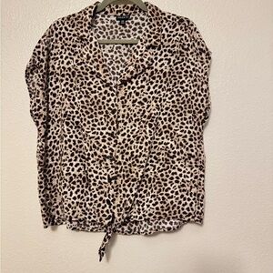 Torrid Animal Print Button-Down Shirt